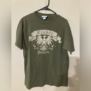 Y2K Fender Guitars Crest Green Unisex T-Shirt Size XL